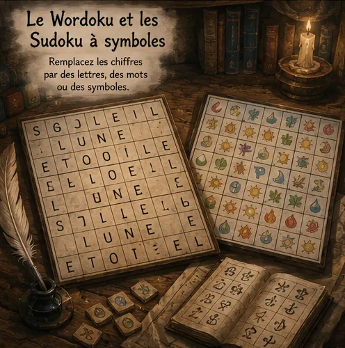 Grille de Wordoku utilisant neuf lettres différentes à la place des chiffres